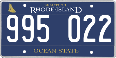 RI license plate 995022