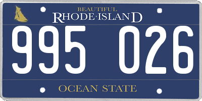 RI license plate 995026