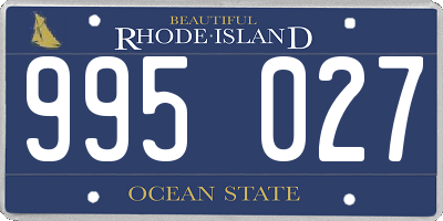 RI license plate 995027