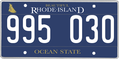 RI license plate 995030