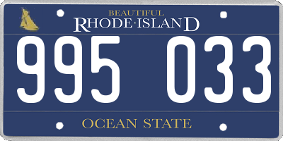 RI license plate 995033