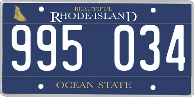 RI license plate 995034