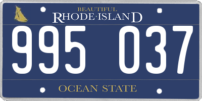 RI license plate 995037