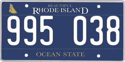 RI license plate 995038