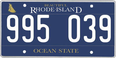 RI license plate 995039