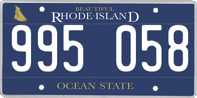 RI license plate 995058