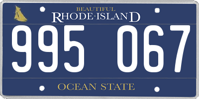 RI license plate 995067