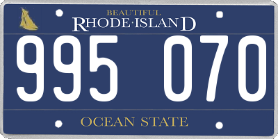 RI license plate 995070