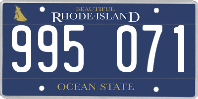 RI license plate 995071