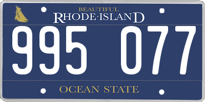 RI license plate 995077