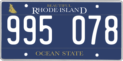 RI license plate 995078