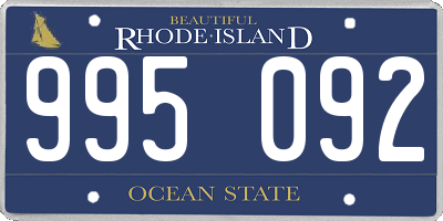 RI license plate 995092