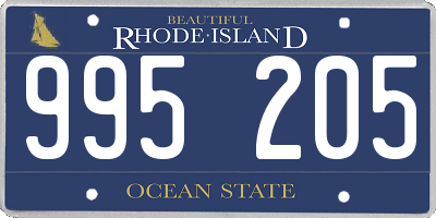 RI license plate 995205