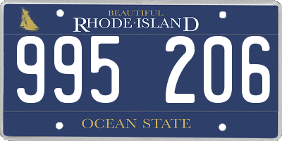 RI license plate 995206