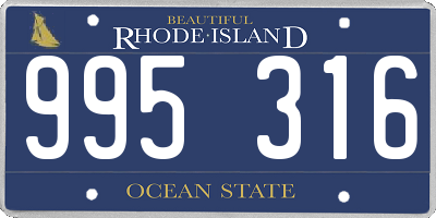 RI license plate 995316