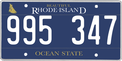 RI license plate 995347