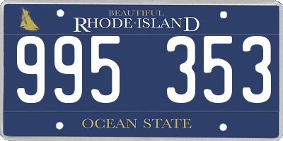 RI license plate 995353