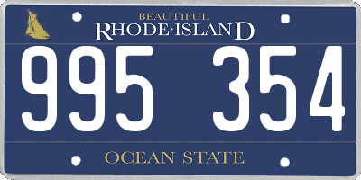 RI license plate 995354