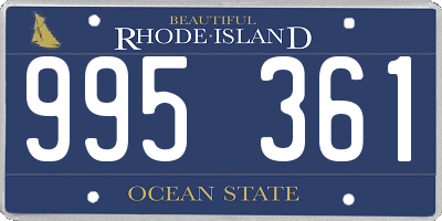 RI license plate 995361