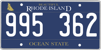 RI license plate 995362