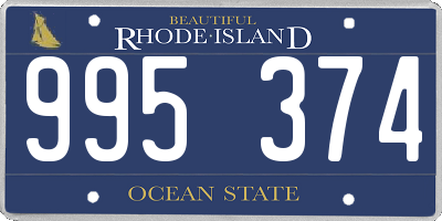 RI license plate 995374