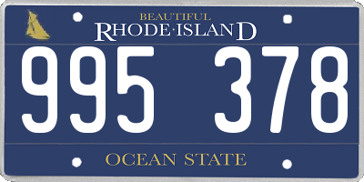 RI license plate 995378