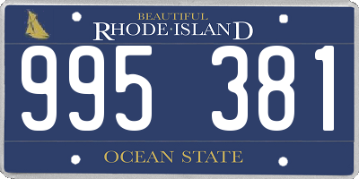 RI license plate 995381