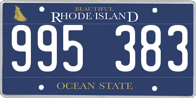 RI license plate 995383