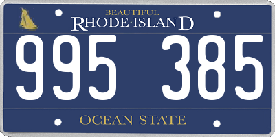 RI license plate 995385