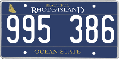 RI license plate 995386