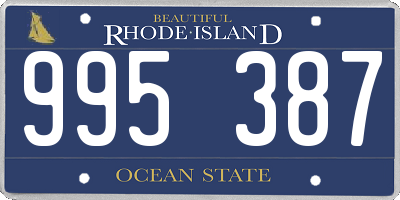 RI license plate 995387