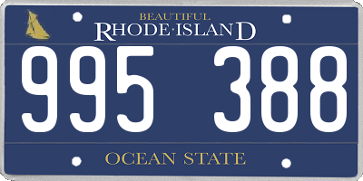 RI license plate 995388