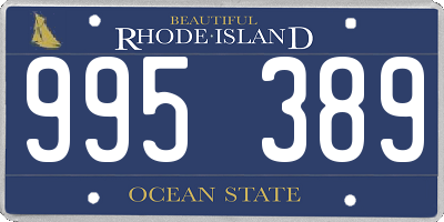 RI license plate 995389