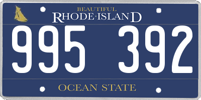 RI license plate 995392