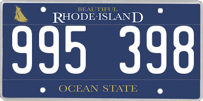 RI license plate 995398