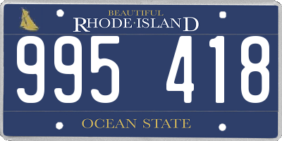 RI license plate 995418