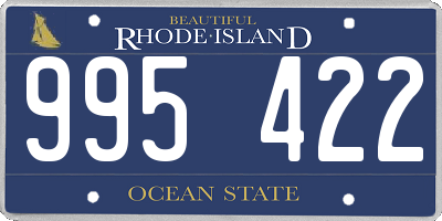 RI license plate 995422