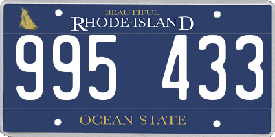 RI license plate 995433