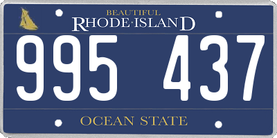 RI license plate 995437