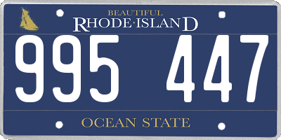 RI license plate 995447