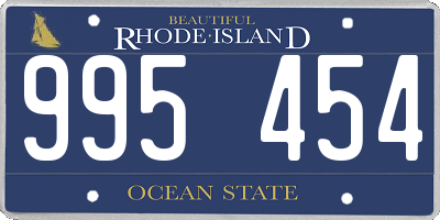 RI license plate 995454