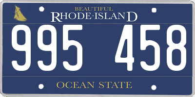 RI license plate 995458