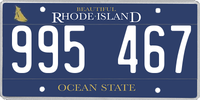 RI license plate 995467