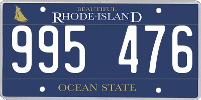 RI license plate 995476