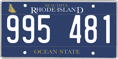 RI license plate 995481