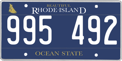 RI license plate 995492