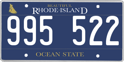 RI license plate 995522