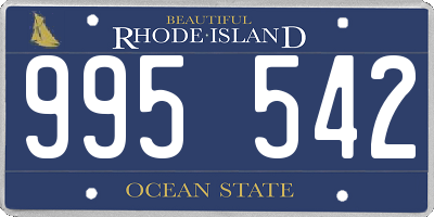 RI license plate 995542