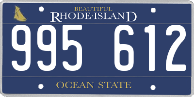 RI license plate 995612