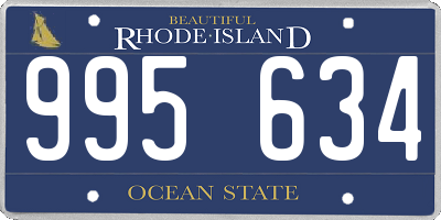 RI license plate 995634